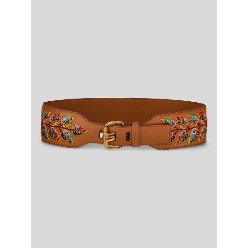 EMBROIDERED LEATHER BELT