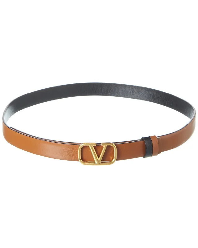 Valentino VLogo 20mm Reversible Leather Belt