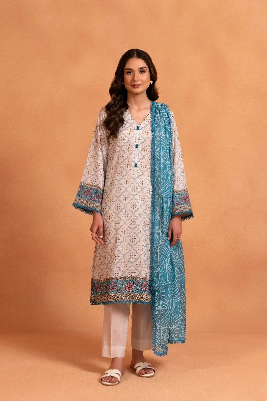 Printed Lawn Unstitched Suit (2 PC)