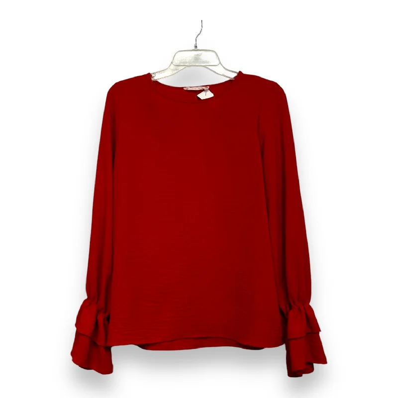 Top Long Sleeve By Clothes Mentor In Red, Size: M